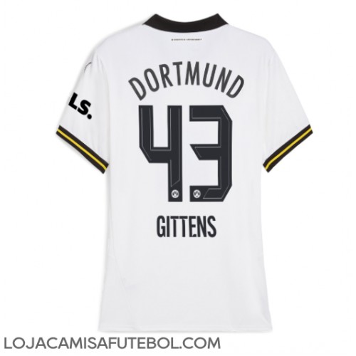 Camisa de Futebol Borussia Dortmund Jamie Bynoe-Gittens #43 Equipamento Alternativo Mulheres 2024-25 Manga Curta